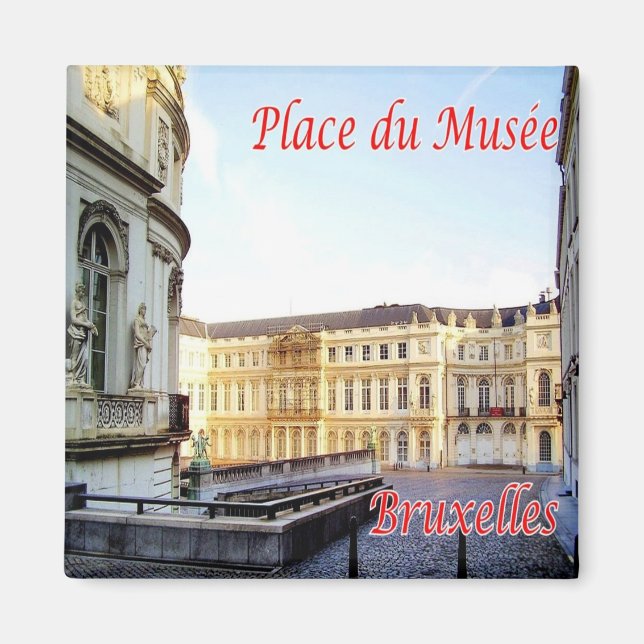 zBE017 BRYSSELS BRUXELLES Museum Square, Fridge Magnet (Framsidan)