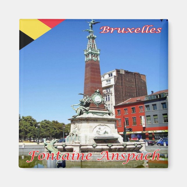 zBE027 BRYSSELS BRUXELLES Fontaine Anspach Magnet (Framsidan)