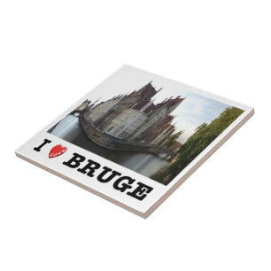 zBE040 BRUGES Spiegelrei och Langerei Belgium Kakelplatta