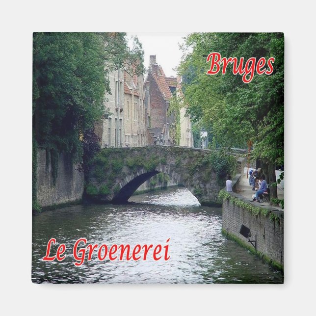 zBE047 BRUGES Groenerei Belgium - Fridge Magnet (Framsidan)