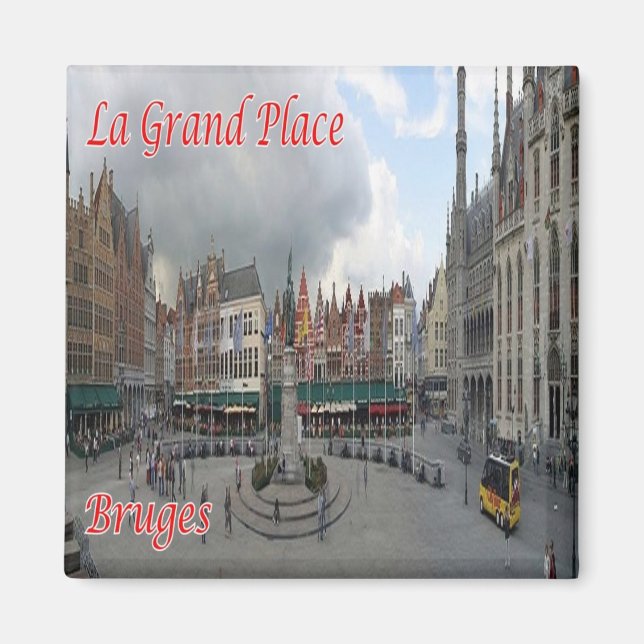 zBE049 BRUGES La Grand Ställe, Belgien, Frankrike Magnet (Framsidan)