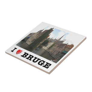 zBE051 BRUGES, I Kärlek, Kakelplatta