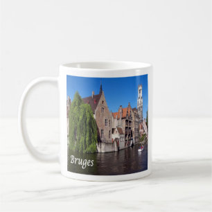 zBE052 BRUGES-kanalen, Belgien, kaffe Mugg