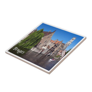 zBE052 BRUGES-kanalen, Belgien Kakelplatta