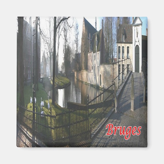 zBE053 BRUGES Beginenhof, Belgien, Frankrike Magnet (Framsidan)
