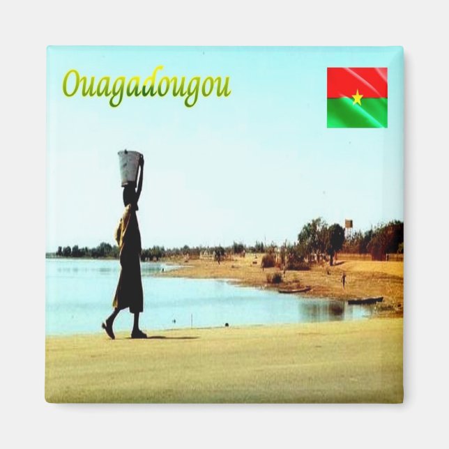 zBF008 OUAGADOUGOU, Burkina Faso, Fridge Magnet (Framsidan)