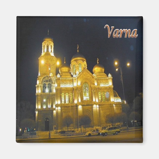 zBG005 VARNA by Night Bulgaria, Fridge Magnet (Framsidan)