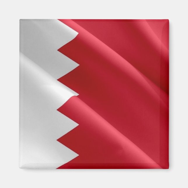 zBH002 Bahrain som viftar med FLAGGA Bahrain, Frid Magnet (Framsidan)