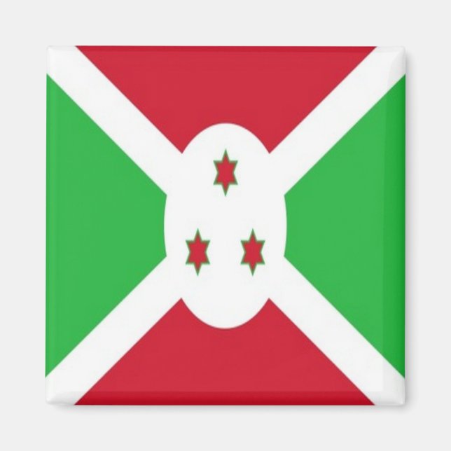 zBI001 BURUNDI-FLAGGA, Afrika, Fridge Magnet (Framsidan)