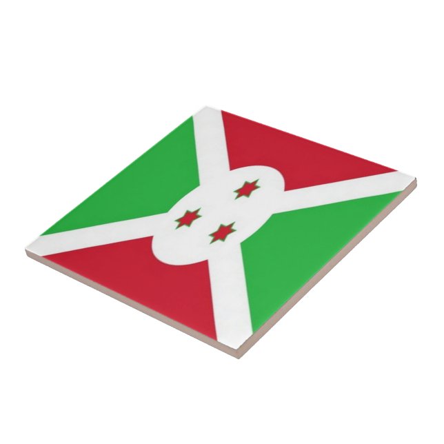 zBI001 BURUNDI-FLAGGA, Afrika Kakelplatta (Sidan)