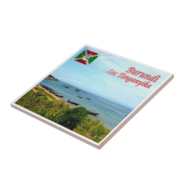 zBI008 SJÖ TANGANYKA, BURUNDI, Afrika Kakelplatta (Sidan)