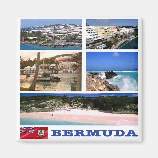 zBM003 BERMUDA, Mosaic, Amerika, Fridge Magnet (Framsidan)
