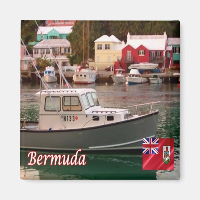 zBM008 BERMUDA, Flatts Village, Panorama, Fridge Magnet (Framsidan)