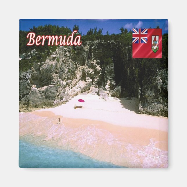zBM010 BERMUDA, Beach, Amerika, Fridge Magnet (Framsidan)
