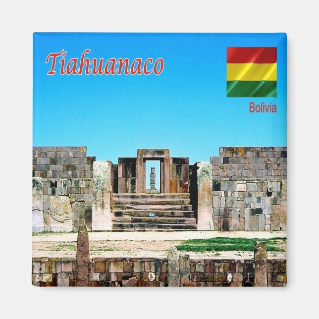 zBO013 TIAHUANACO, Bolivia, Amerika, Fridge Magnet (Framsidan)