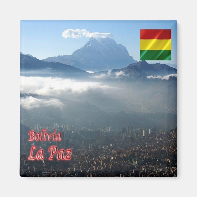 zBO019 LA PAZ, Amaneciendo, Bolivia, Fridge Magnet (Framsidan)