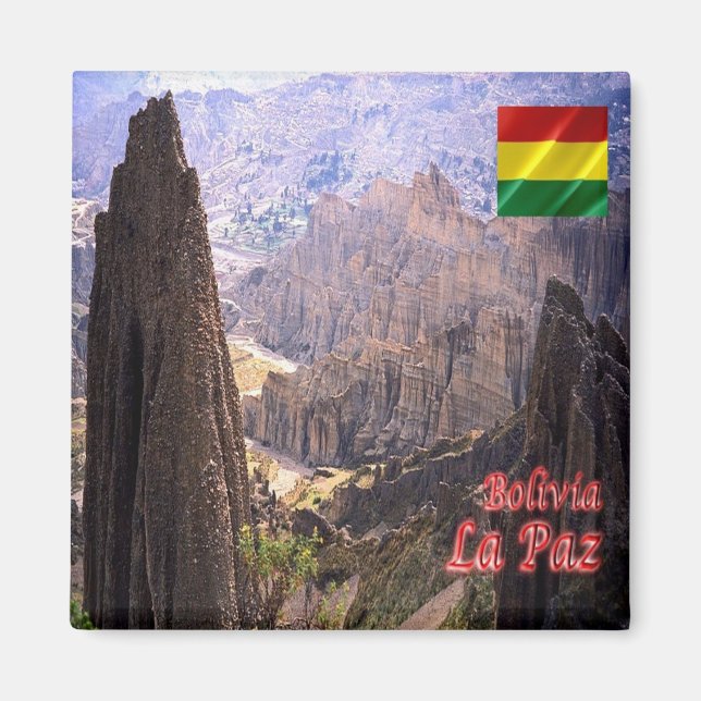 zBO023 LA PAZ, Luna Valley, Bolivia, Fridge Magnet (Framsidan)