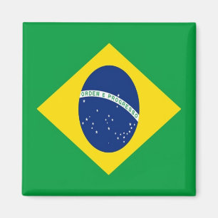 zBR001 BRAZIL FLAGGA, Amerika, Fridge Magnet
