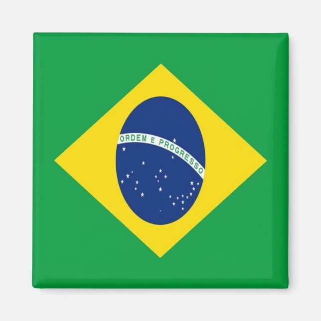 zBR001 BRAZIL FLAGGA, Amerika, Fridge Magnet (Framsidan)