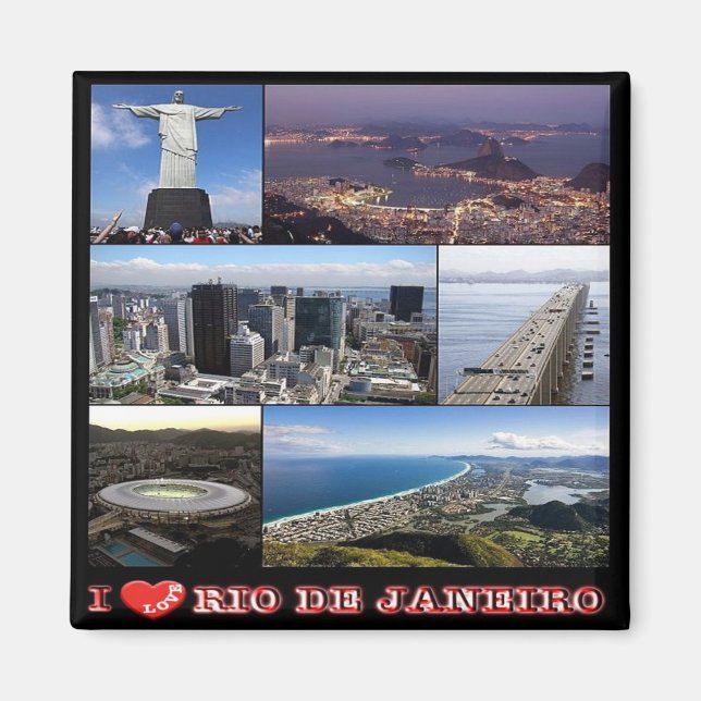 zBR025 RIO DE JANEIRO I Kärlek, Brasilien, Fridge Magnet (Framsidan)