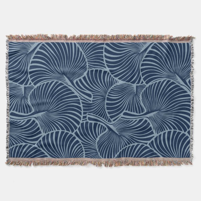 Zbra Fläkt Handflatan Hawaiian Tropical Navy Blue Filt (Framsidan)