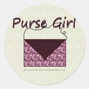 Zbra Purse Girl Stickers Runt Klistermärke