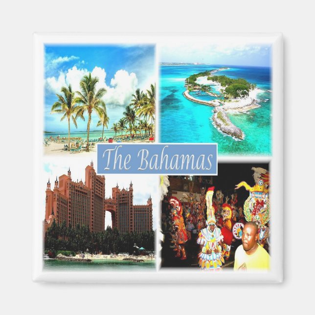 zBS004 BAHAMAS mosaic, Amerika, Fridge Magnet (Framsidan)