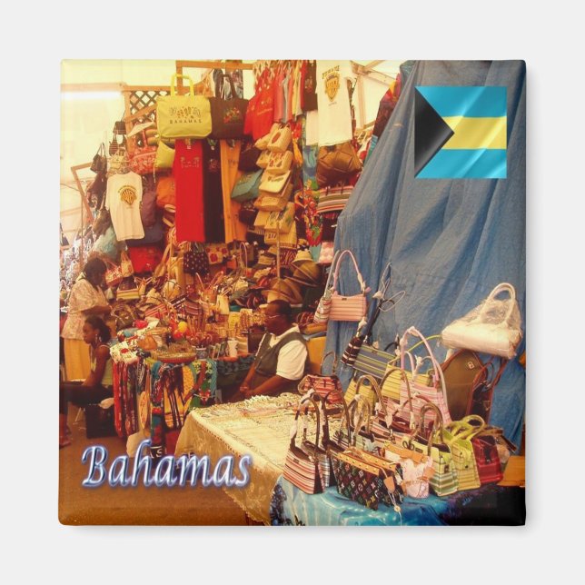 zBS006 BAHAMAS, Straw Market, America, Fridge Magnet (Framsidan)