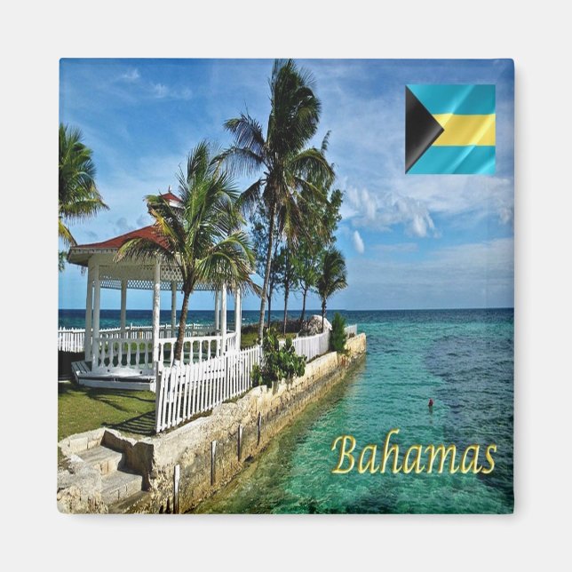 zBS012 BAHAMAS, Panorama, Amerika, Fridge Magnet (Framsidan)