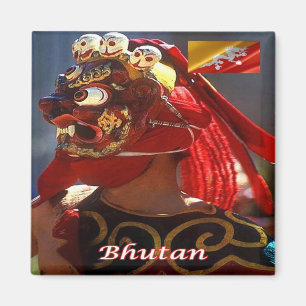 zBT003 MASKED DANCE, Bhutan, Asien, Fridge Magnet