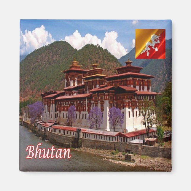 zBT005 PUNAKHA, Bhutan, Asien, Fridge Magnet (Framsidan)