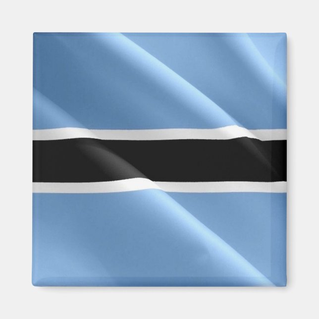 zBW002 BOTSWANA WAVING FLAGGA, Afrika, Fridge Magnet (Framsidan)