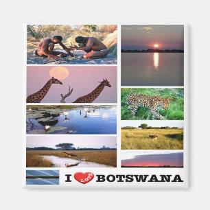 zBW003 BOTSWANA I KÄRLEK, Mosaic, Afrika, Fridge Magnet