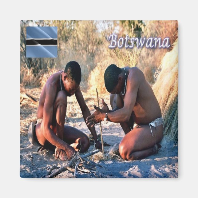 zBW013 BOTSWANA, BushmenSan, Afrika, Fridge Magnet (Framsidan)