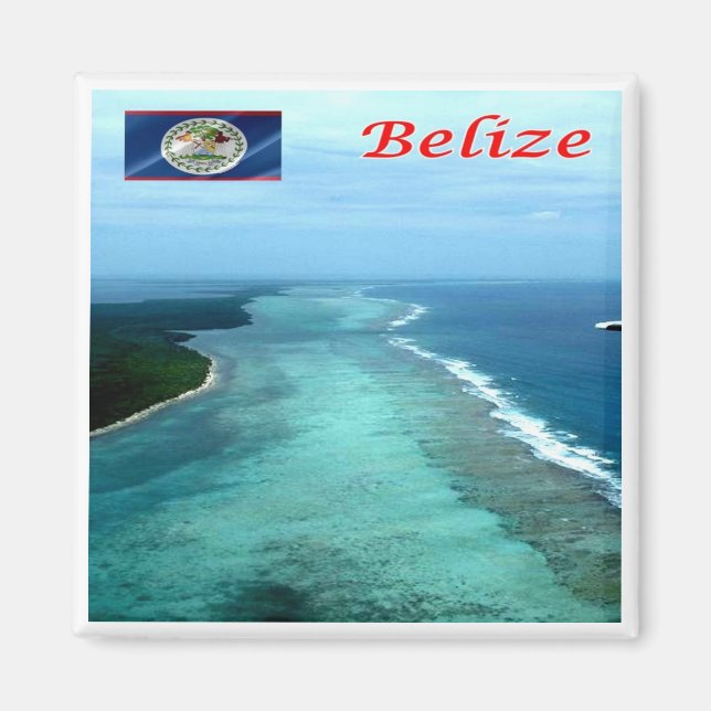 zBZ005 BELIZE Barrier Reef, Amerika, Fridge Magnet (Framsidan)