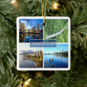 zCA008 VANCOUVER mosaic, Kanada, Amerika, Julgransprydnad Keramik