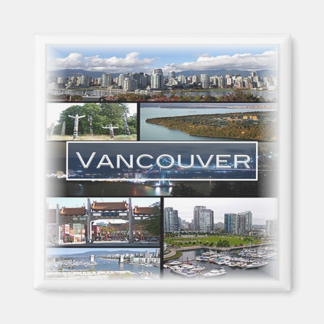 zCA009 mosaic of VANCOUVER in Canada, Fridge Magnet (Framsidan)