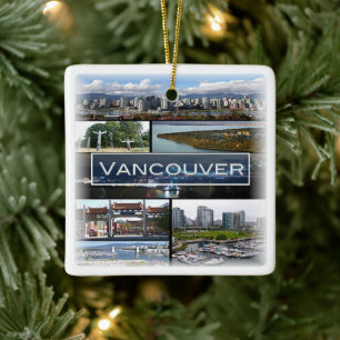 zCA009 mosaic of VANCOUVER in Kanada, Julgransprydnad Keramik
