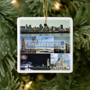 zCA010 MONTREAL, Mosaic, Kanada, Amerika, Fridge M Julgransprydnad Keramik