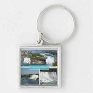 zCA012 NIAGARA FALLS från Rainbow bridge, Fyrkantig Silverfärgad Nyckelring