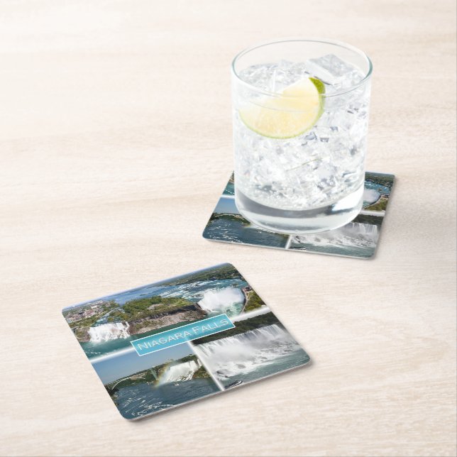 zCA012 NIAGARA FALLS från Rainbow bridge, Underlägg Papper Kvadrat (Insitu)