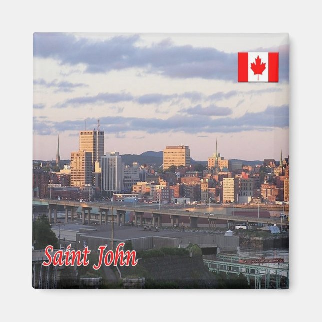 zCA016 SAINT JOHN, Kanada, Amerika, Fridge Magnet (Framsidan)