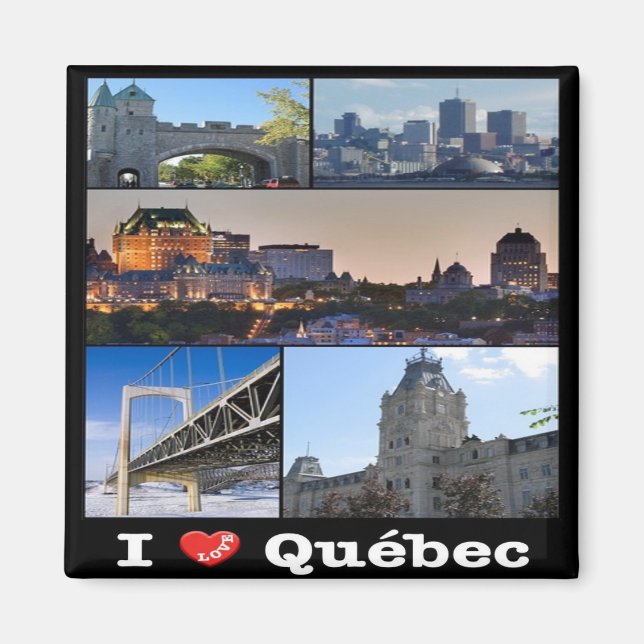 zCA020 QUEBEC I Kärlek, Mosaic, Kanada, Fridge Magnet (Framsidan)