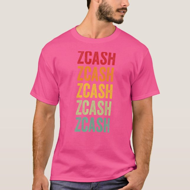 Zcash Crypto Rainbow Text T Shirt (Framsida)
