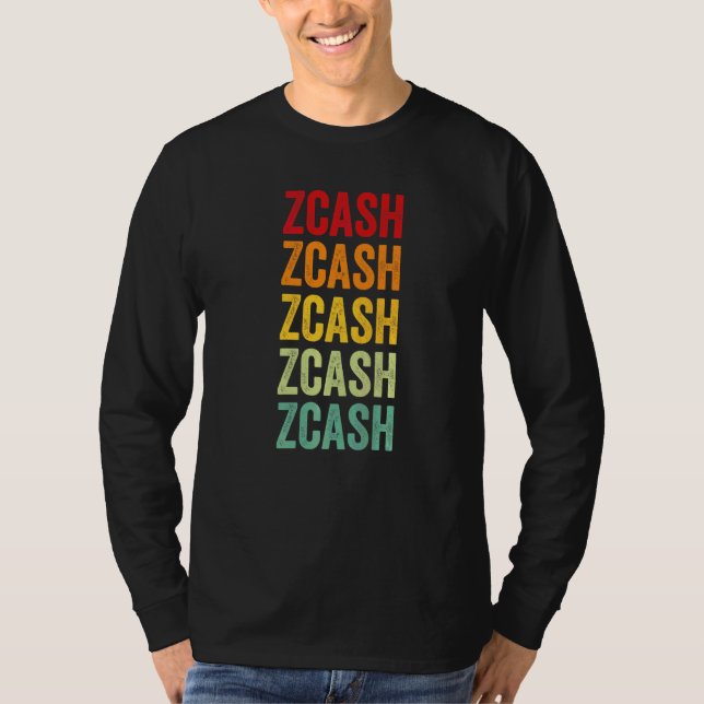 Zcash Krypto Regnbåge Text T Shirt (Framsida)