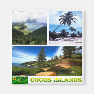 zCC004 COCOS-ÖARNA OCH KEELING, Mosaic, Fridge Magnet