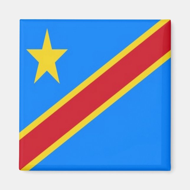 ZCD001 CONGO FLAGGA, Afrika, Fridge Magnet (Framsidan)