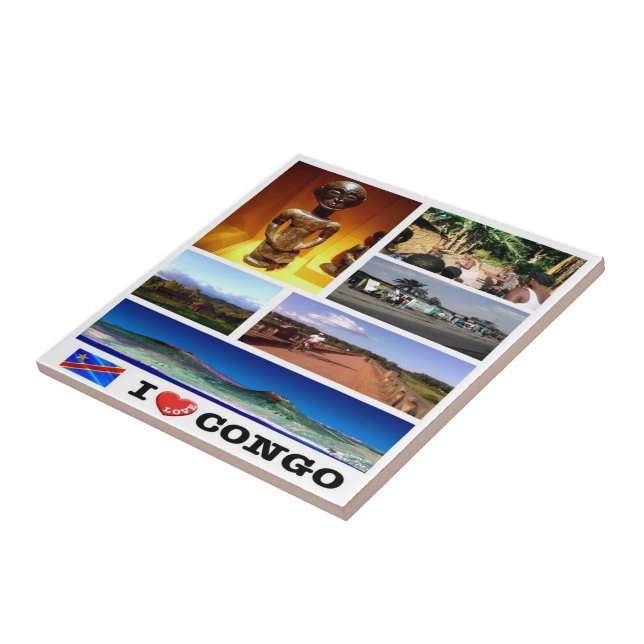 zCD003 CONGO I Kärlek, Mosaic, Afrika Kakelplatta (Sidan)