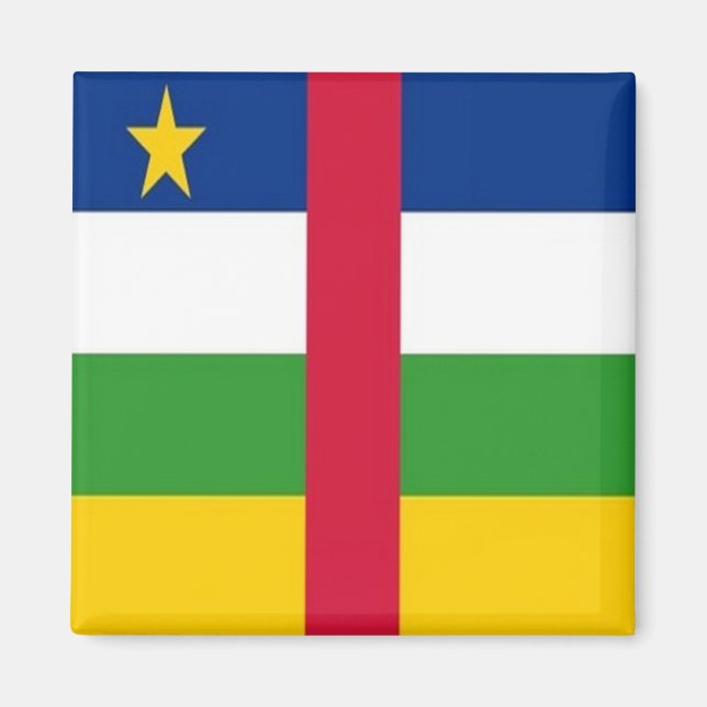 zCF001 CENTRALAFRIKANSKA REPUBLIKEN, FLAGGA, Fridg Magnet (Framsidan)