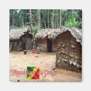 zCG005 REPUBLIC OF THE CONGO, House Pygmy, Fridge Magnet